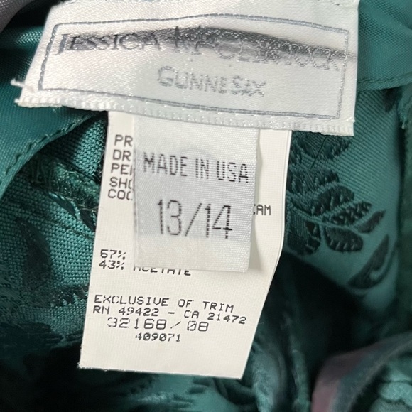 Jessica McClintock Gunne Sax Emerald Damask Fit & Flare - Picture 6 of 8